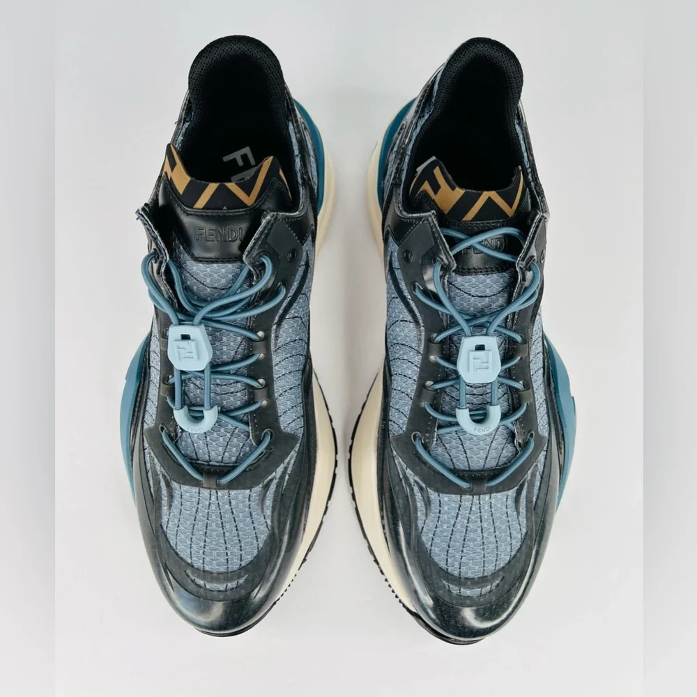 FENDI Flow FF Nylon Transparent Mix Media Logo Sneakers  UK 9 - US 10 - EU 43